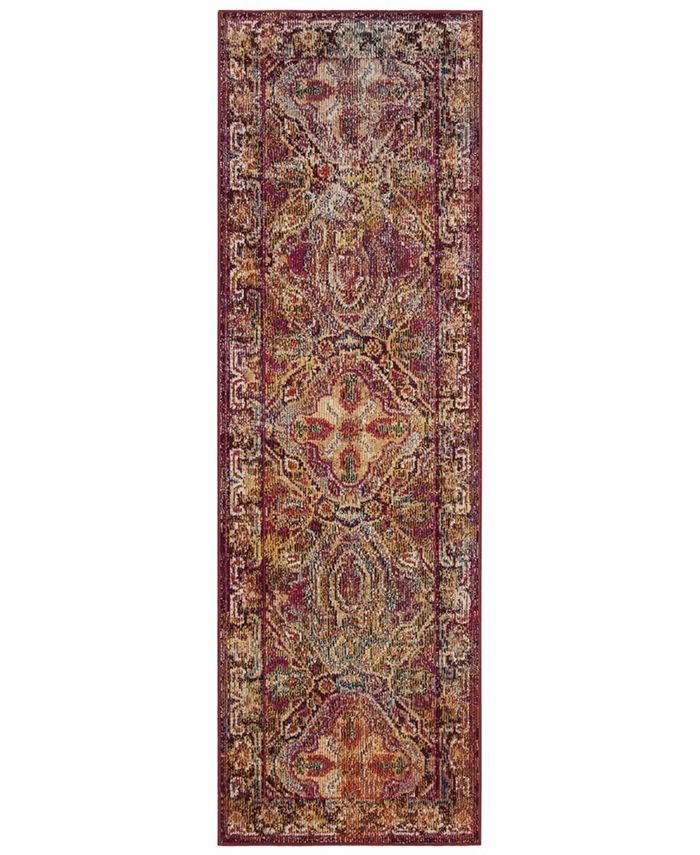 Safavieh Crystal Fuchsia and Light Blue 2'2" x 7' Runner Area Rug