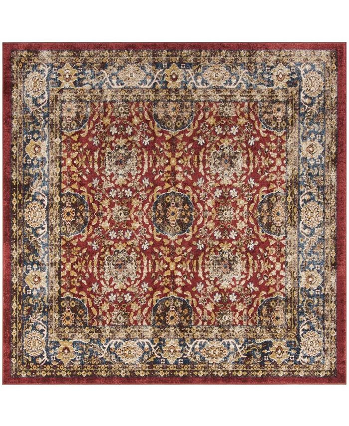 Safavieh Bijar Red and Royal 6'7" x 6'7" Square Area Rug