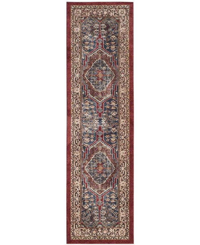 Safavieh Bijar Royal and Brown 2'3" x 6' Runner Area Rug