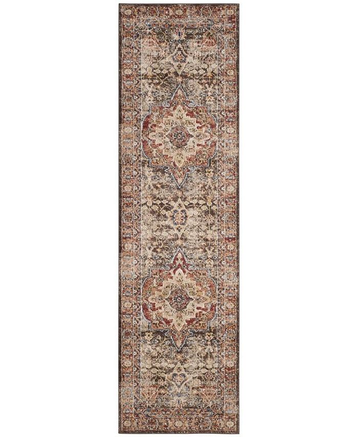 Safavieh Bijar Brown and Rust 2'3" x 10' Runner Rug