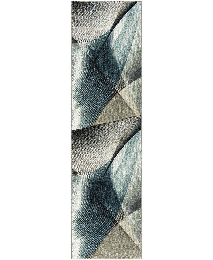 Safavieh Hollywood Grey and Teal 2'2" x 6' Runner Area Rug