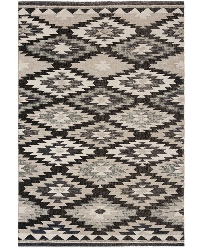 Safavieh Montage Gray and Black 4' x 6' Outdoor Area Rug
