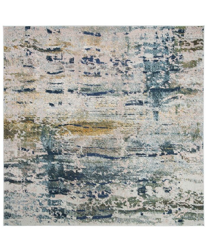 Safavieh Monaco Blue and Gray 6'7" x 6'7" Square Area Rug