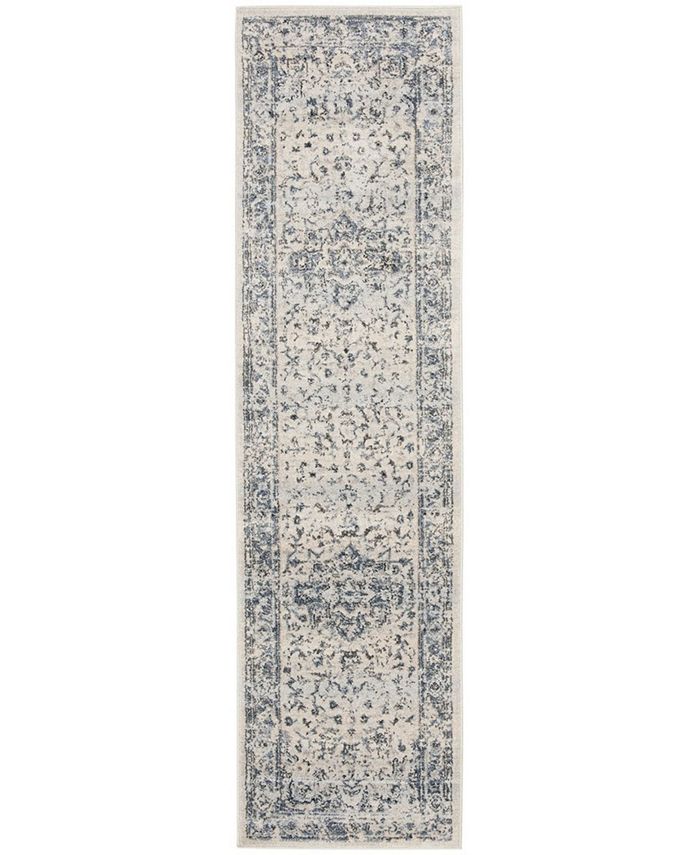 Safavieh Charleston Ivory and Navy 2' x 8' Runner Area Rug