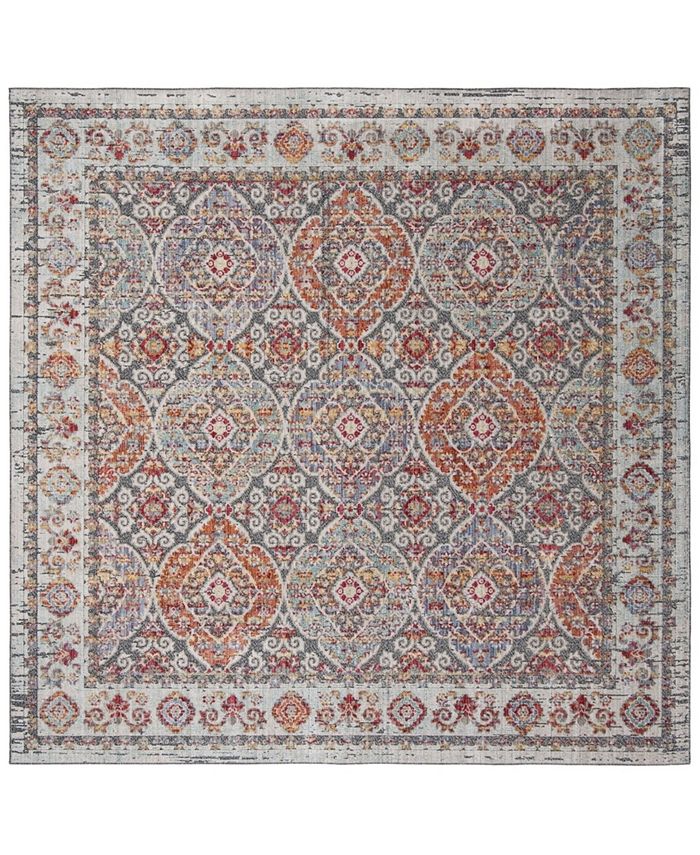 Safavieh Provance Light Gray and Black 6'7" x 6'7" Square Area Rug