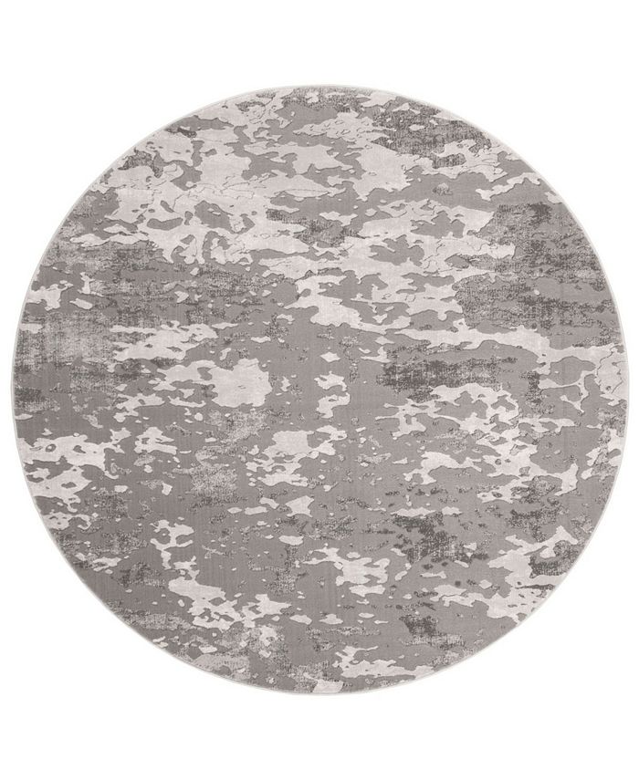 Safavieh Lurex Gray and Light Gray 6'7" x 6'7" Round Area Rug