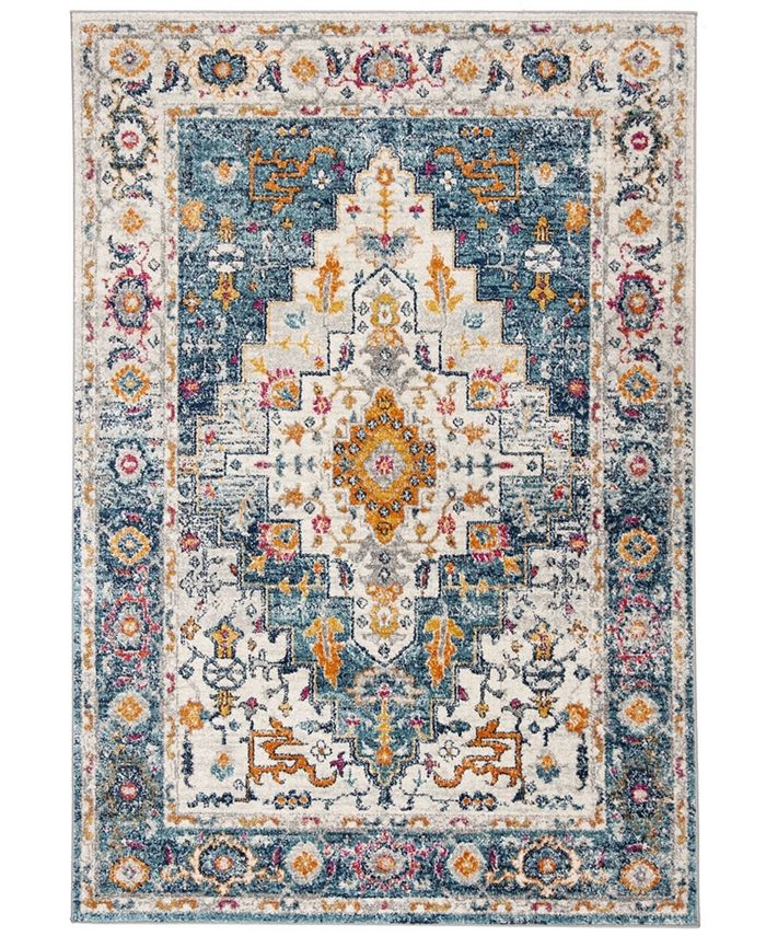 Safavieh Madison Turquoise and Ivory 6'7" x 6'7" Sisal Weave Square Area Rug