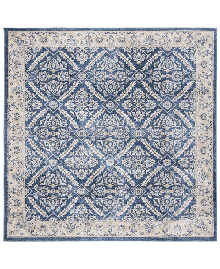 Safavieh Brentwood Navy and Creme 6'7" x 6'7" Square Area Rug
