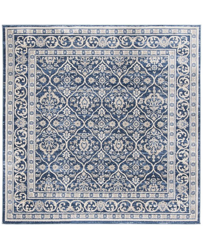 Safavieh Brentwood Navy and Light Gray 6'7" x 6'7" Sisal Weave Square Area Rug