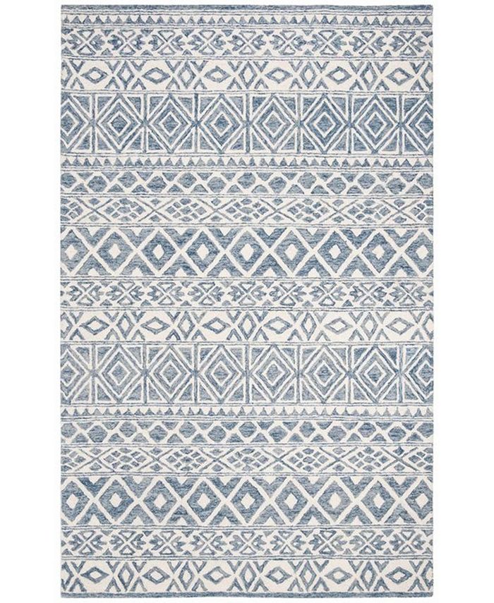 Lauren Ralph Lauren Theresa LRL6650A Ivory and Blue 4' X 6' Area Rug