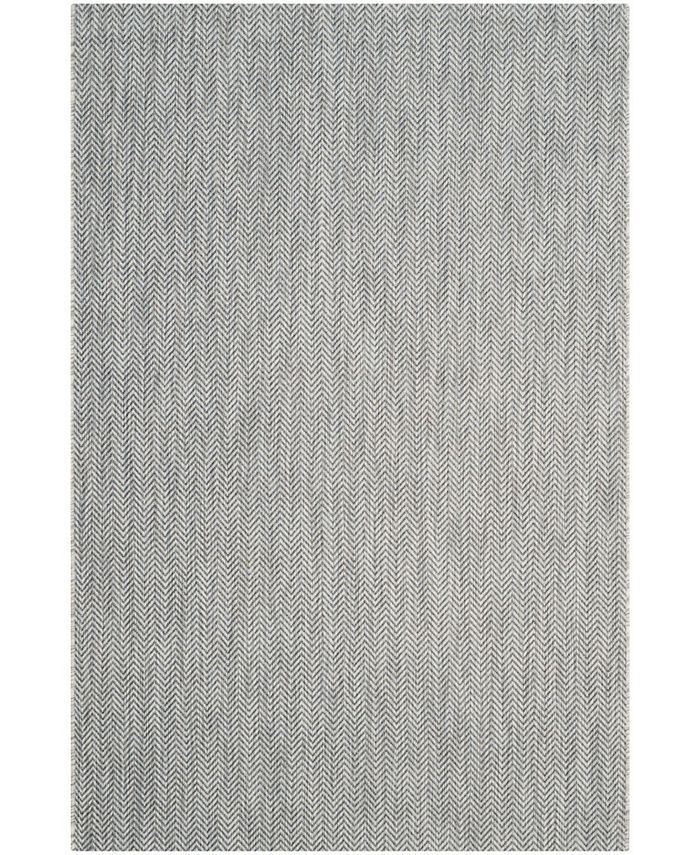 Safavieh Courtyard Gray and Navy 5'3" x 5'3" Sisal Weave Square Outdoor Area Rug