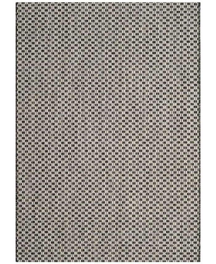 Safavieh Courtyard Black and Light Gray 5'3" x 5'3" Sisal Weave Square Outdoor Area Rug