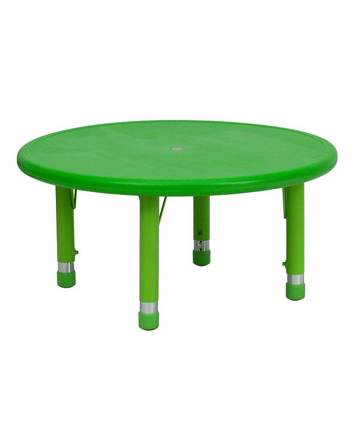 EMMA+OLIVER 33" Round Plastic Height Adjustable Activity Table