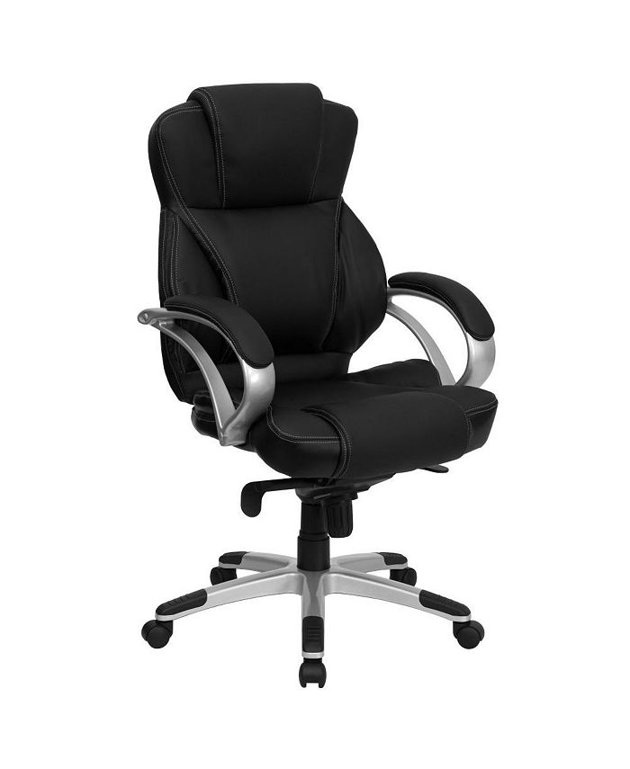 EMMA+OLIVER High Back Leather Contemporary Executive Swivel Ergonomic Office Chair