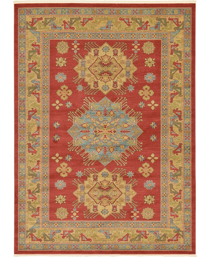 Bayshore Home Harik Har1 Red 6' x 6' Round Area Rug