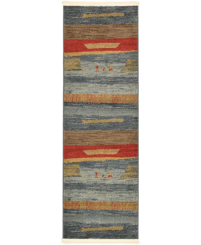 Bayshore Home Ojas Oja3 Light Blue 2' x 6' Runner Area Rug