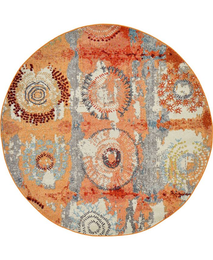 Bayshore Home Newwolf New3 8' x 8' Round Area Rug