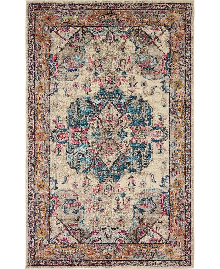 Bayshore Home Sana San1 Beige 8' x 8' Round Area Rug