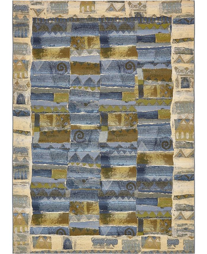 Bayshore Home Outdoor Pashio Pas1 Blue 2' x 6' Runner Area Rug