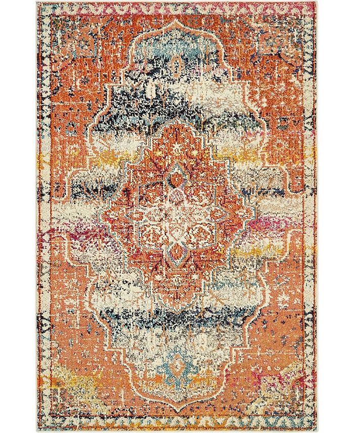 Bayshore Home Brio Bri5 Multi 8' x 8' Round Area Rug