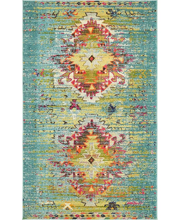 Bayshore Home Brio Bri9 Turquoise 5' x 8' Area Rug