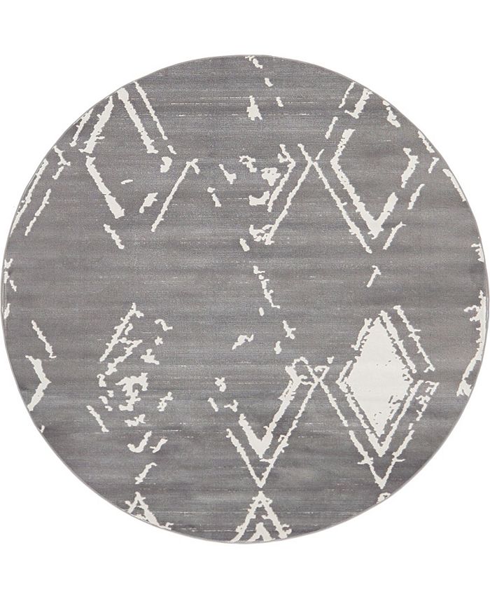 Jill Zarin Carnegie Hill Uptown Jzu006 Gray 8' x 8' Round Rug