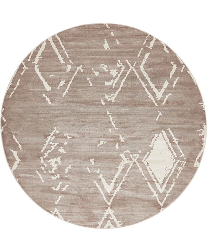 Jill Zarin Carnegie Hill Uptown Jzu006 Light Brown 8' x 8' Round Rug