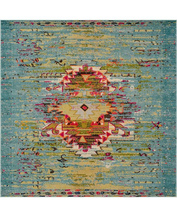 Bayshore Home Brio Bri9 Turquoise 8' x 8' Square Area Rug