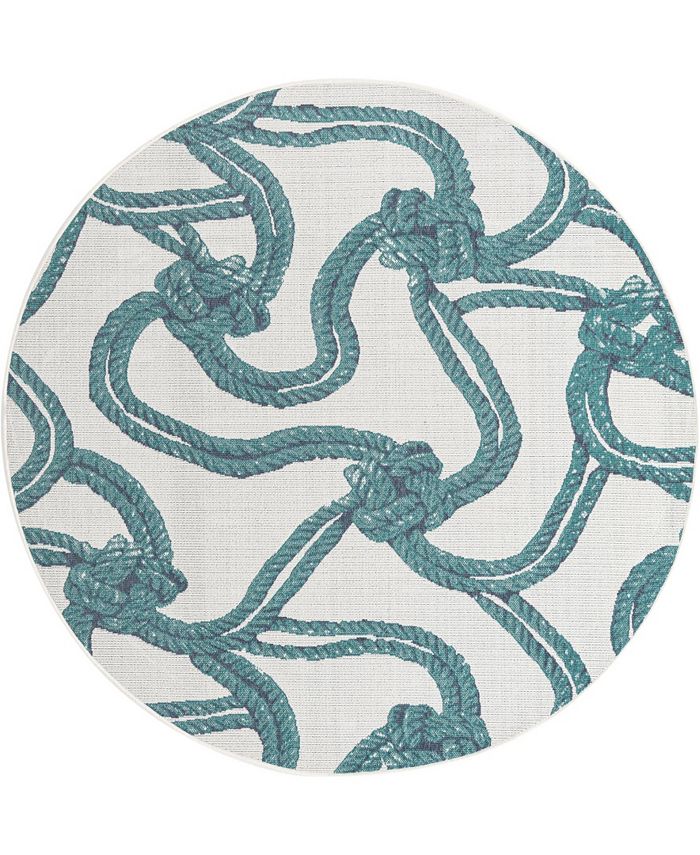 Bayshore Home Outdoor Shore Tethered 7' x 7' Round Area Rug