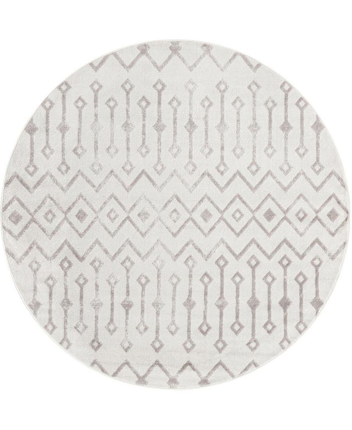 Bayshore Home Wander Lattice Gypsy 5'3" x 5'3" Round Area Rug