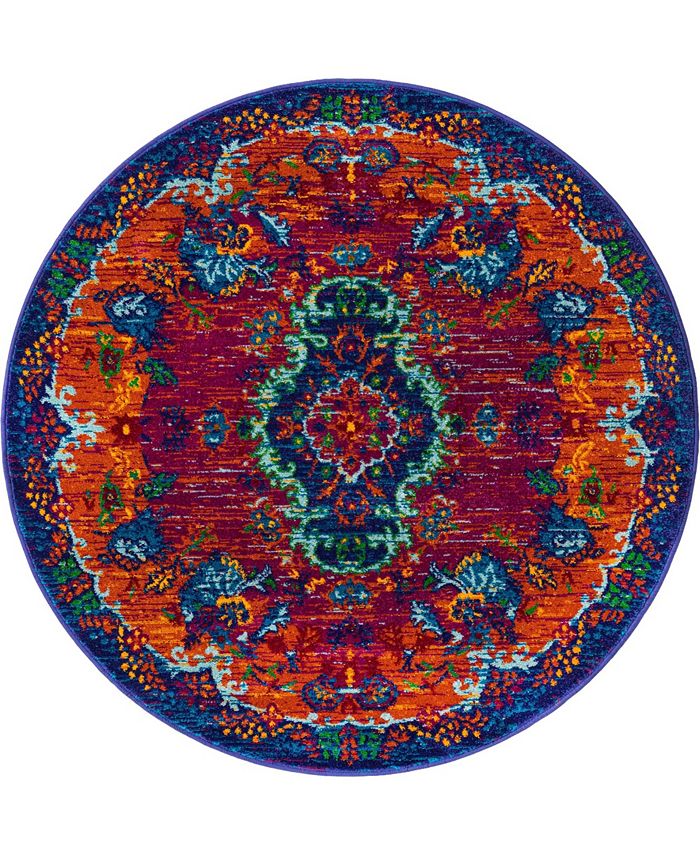 Bayshore Home Gozo Antigua 4' x 4' Round Area Rug