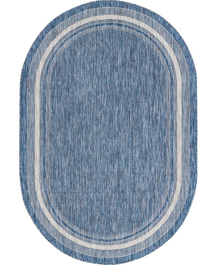 Bayshore Home Outdoor Pashio Border II Soft Border 5' x 8' Oval Area Rug