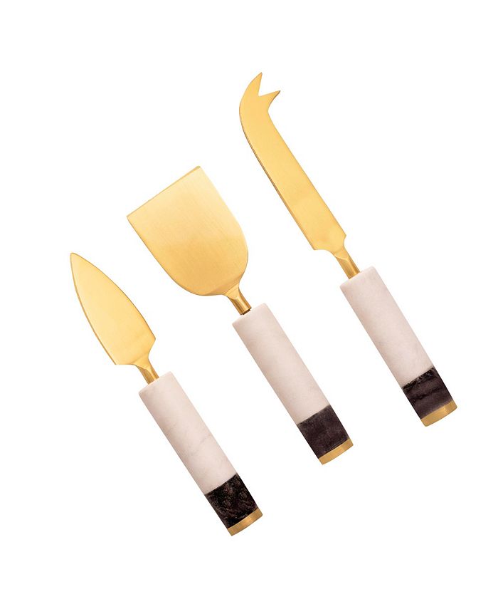 GAURI KOHLI Modena Marble Cheese Knives, Set of 3