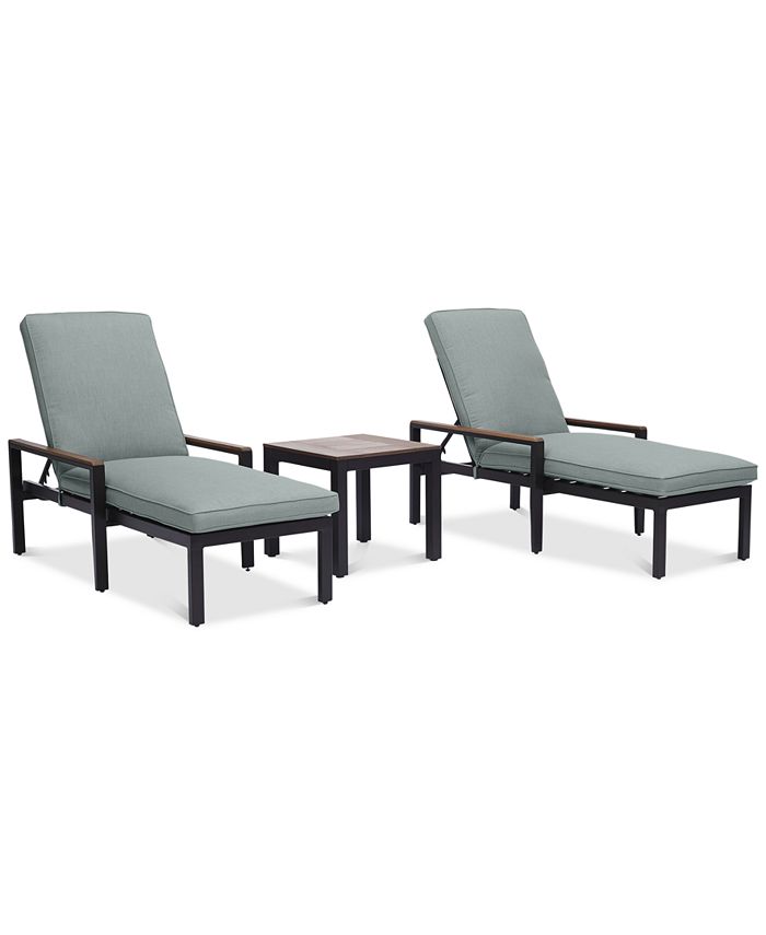 Agio CLOSEOUT! Stockholm Outdoor 3-Pc. Chaise Set (2 Chaise Lounge & End Table) with outdoor Cushions