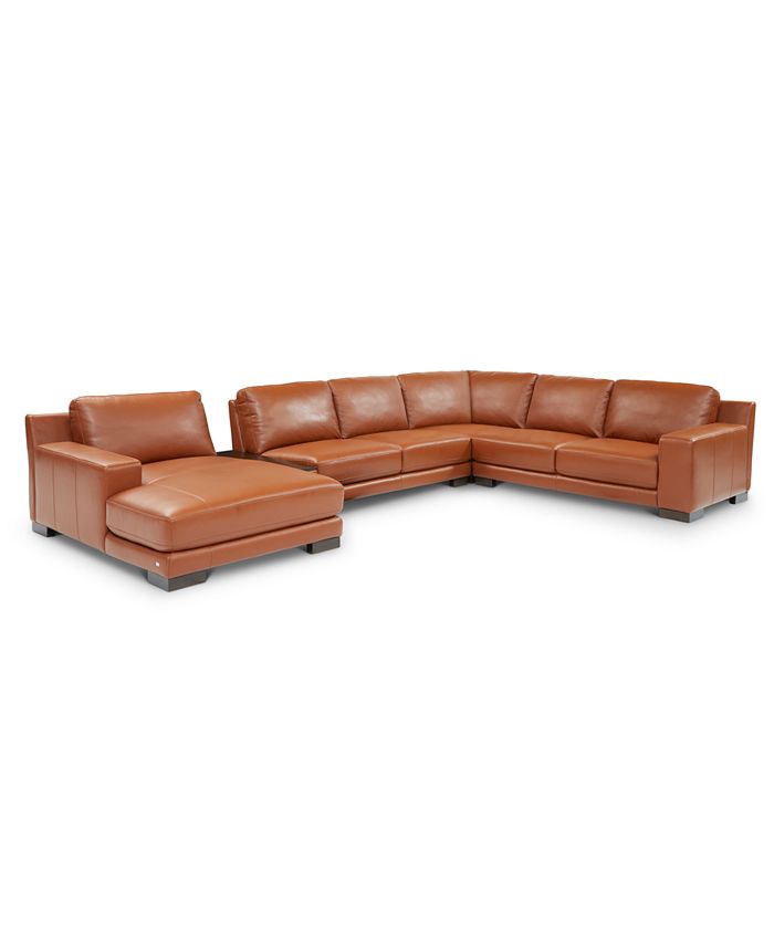 Macy's Darrium 5Pc Leather Sectional with Console