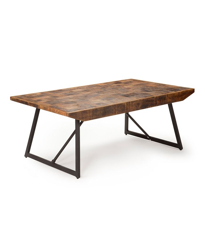 Steve Silver Walden 48" Solid Mango and Iron Parquet Cocktail Table