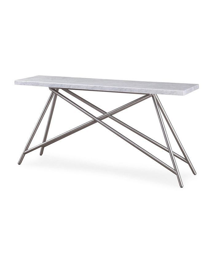 Furniture Coral Carrara Marble Console Table