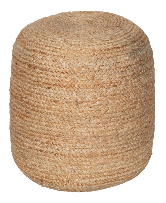 Zuo 18" Braided Jute Lillian Boho Chic Ottoman