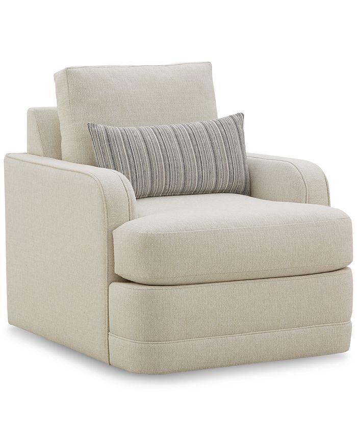 Furniture Kendrah 32" Fabric Swivel Chair with Recessed Arms