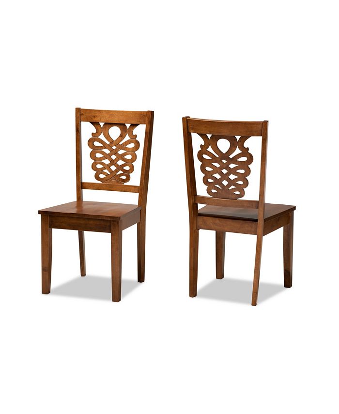 Baxton Studio Gervais Modern and Contemporary Transitional 2-Piece Finished Wood Dining Chair Set