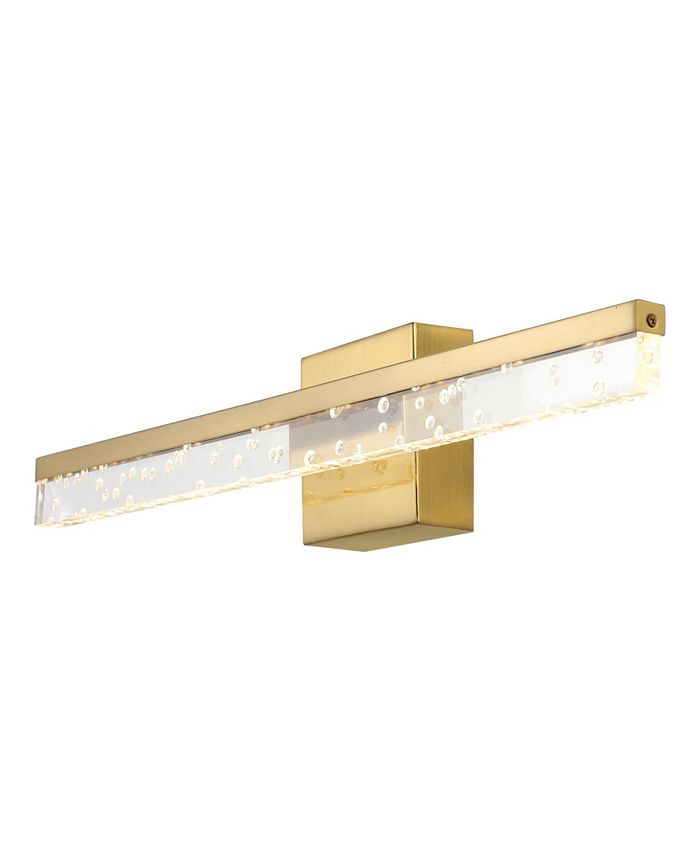 JONATHAN Y Mario 22" 1-Light Modern Contemporary 360-Degree Rotatable Iron, Seeded Acrylic Integrated LED Vanity Light