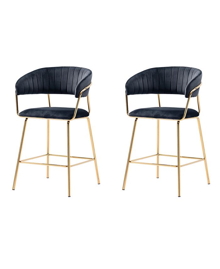 Best Master Furniture Bellai Fabric 24" Bar Chair, Set of 2
