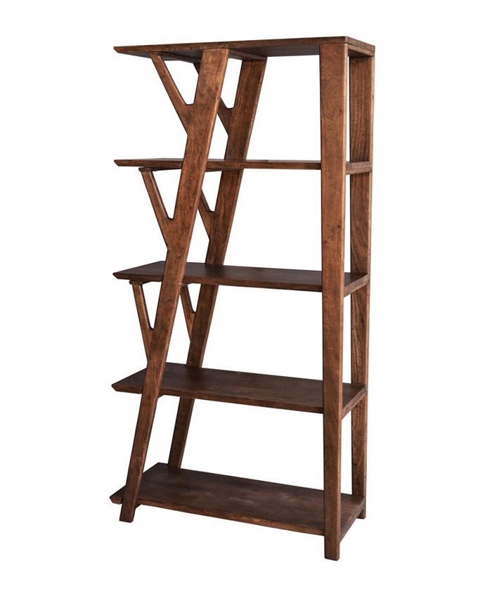 Coast to Coast Willow Mid-century Modern Solid Acacia Wood Four Shelf Bookcase Etagere