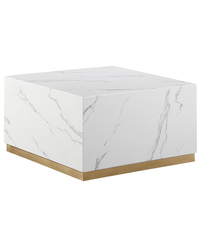 Best Master Furniture Zhuri 21" Faux Marble Square Coffee Table