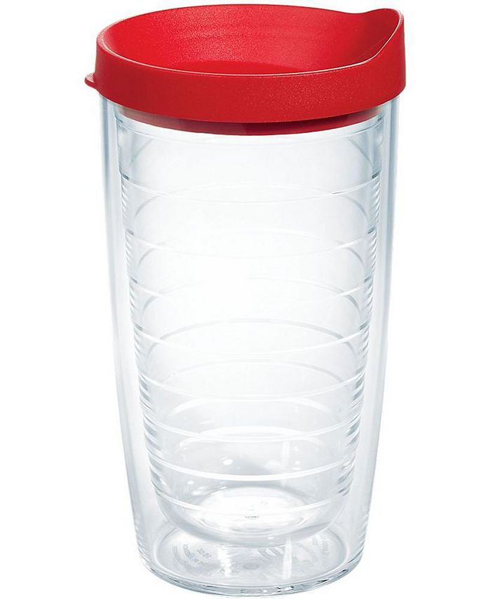 Tervis Tumbler Tervis Lidded Made in USA Double Walled  Insulated Tumbler Travel Cup Keeps Drinks Cold & Hot, 16oz, Red Lid