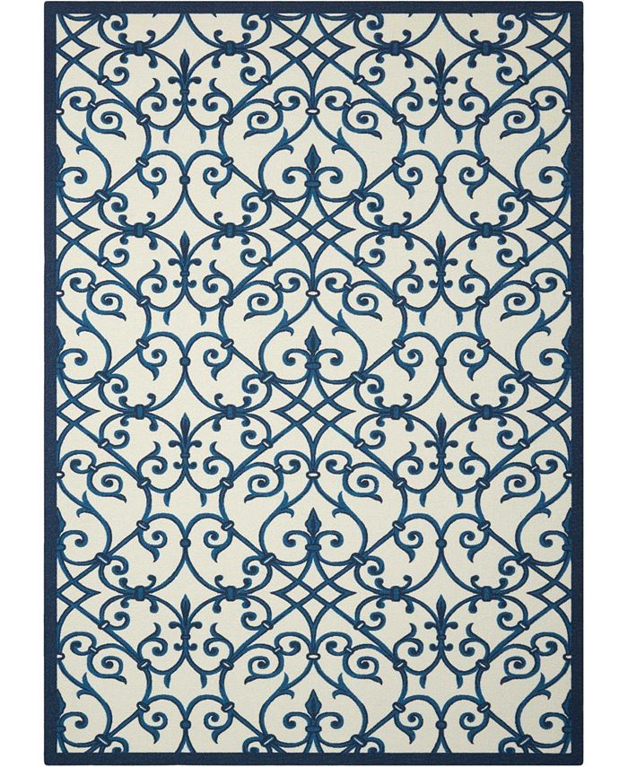 Long Street Looms Backyard BAC093 Blue 5'3" x 7'5" Outdoor Area Rug