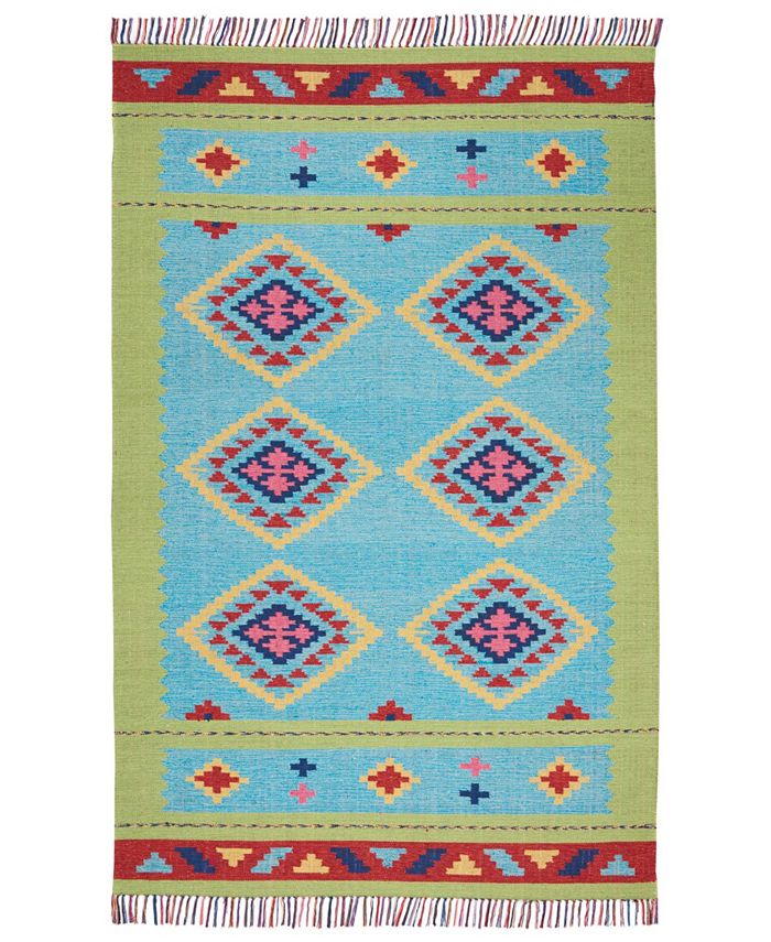 Long Street Looms DNU-Macah MAC02 Blue 3'6" x 5'6" Area Rug