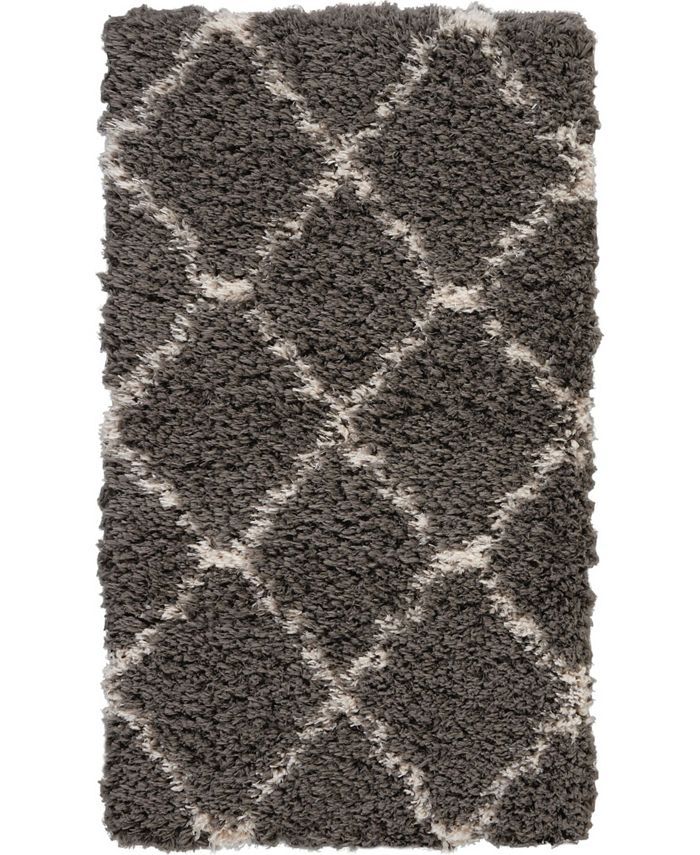 Nourison Home Luxe Shag LXS02 Charcoal 5' x 7' Area Rug