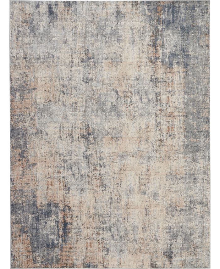 Nourison Home Rustic Textures RUS01 Gray and Beige 7'10" x 10'6" Area Rug