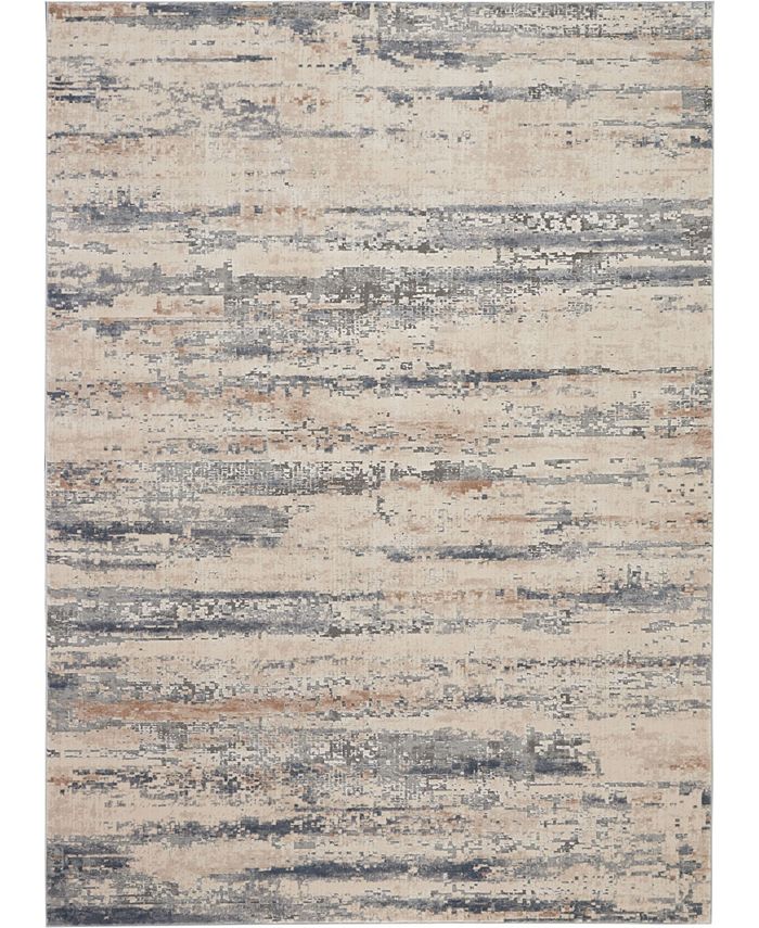 Nourison Home Rustic Textures RUS04 Beige and Gray 5'3" x 7'3" Area Rug